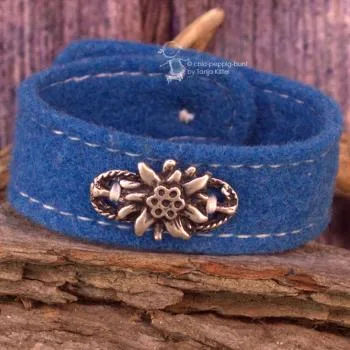 Trachten Armband Edelweiß Filz - Armband tracht tuerkisblau edelweiss