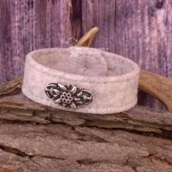 Trachten Armband Edelweiß Filz - Armband tracht weiss edelweiss
