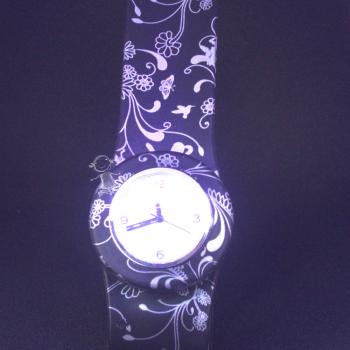 Armbanduhr Slappstixx Silikon schwarz weiss