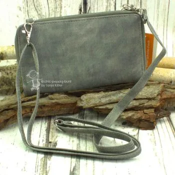 kleine Handtasche-Geldbeutel in grau