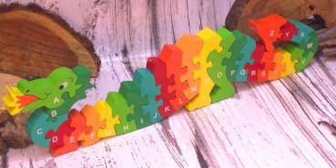 3D Puzzle mit Buchstaben als Drache