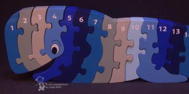 Wal als 3D Puzzle mit Zahlen von 1-25