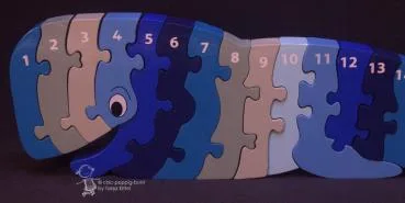 Wal als 3D Puzzle mit Zahlen von 1-25