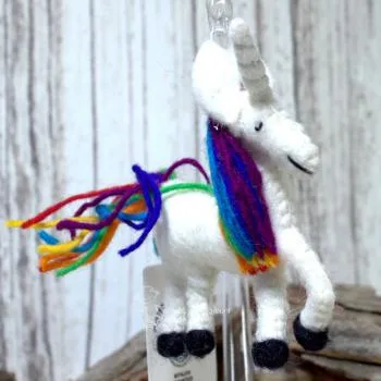 Schlüsselanhänger Einhorn aus Filz