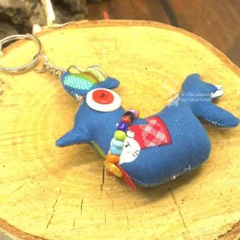 witziger bunter Tiermonster Schlüsselanhänger