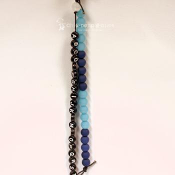 ABC Rechenkette Perlen hellblau dunkelblau