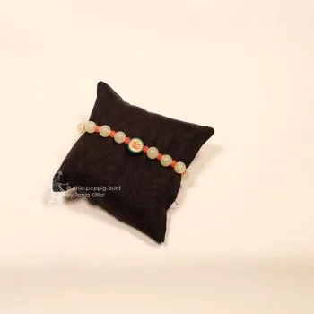 Leucht-Armband Orange – Fluoreszierendes Halloween-Accessoire - armband perlen fluoreszierend orange gesicht helloween