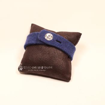 Armband Metall-Edelweiß Strass - Stein Filz dunkelblau Trachtenstil