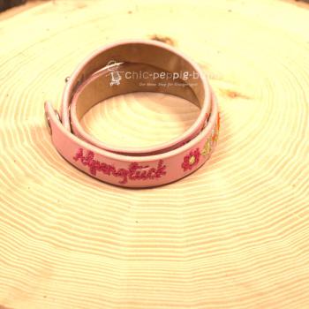 Armband Tracht Kunstleder Kinder Blumen rosa