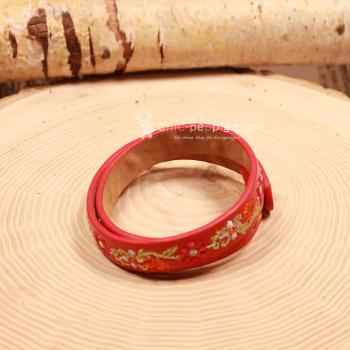 Armband Tracht Kunstleder Kinder Blumen rot