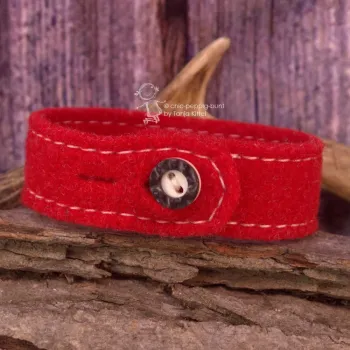 Trachten Armband Edelweiß Filz - Armband tracht rot rueckseite