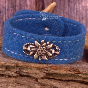 Trachten Armband Edelweiß Filz - Armband tracht tuerkisblau edelweiss