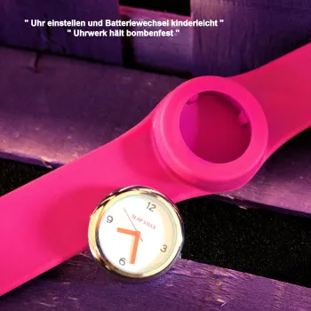 Armbanduhr SlappStixx buntes Motive camouflage lila orange - armbanduhr slappstixx silikon pink