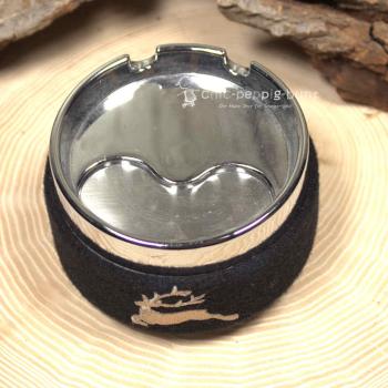 Windaschenbecher schwarz mit Hirschmotiv Windaschenbecher schwarz mit Hirschmotiv