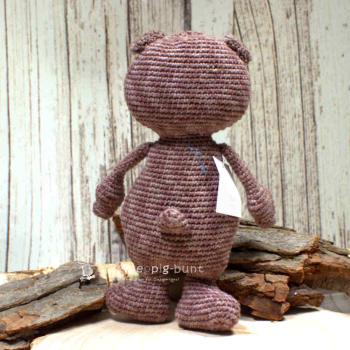 Bär als Dekofigur Stoffpuppe Spielfigur Handmade braun 21 cm gehäkelt