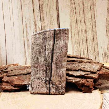 Brillenetui Stoff Holzoptik handmade
