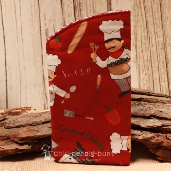 Brillenetui Stoff dunkelrot Koch und Gewürze