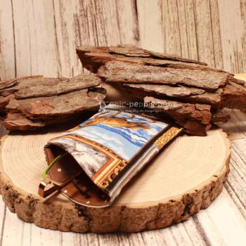 Brillenetui Stoff bunt Pferde Motiv