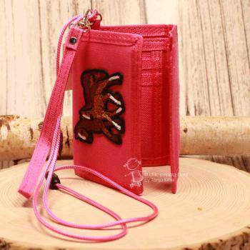 Kinder-Brustbeutel mit süßem Fohlen-Motiv in Pink & Braun Galoppierender Ordnungshüter
