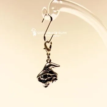 Charms Anhänger Helloween Hexenkopf - charms anhaenger hexen kopf versilbert helloween fasching karabiner