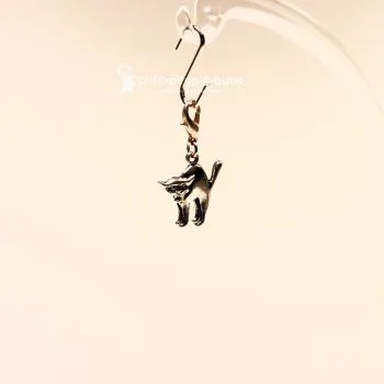 Charms Anhänger Helloween Katze - charms anhaenger katze versilbert helloween fasching karabiner