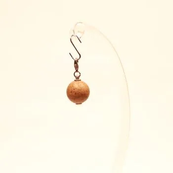 Charms Anhänger Kugel Kork 2 cm Durchmesser - charms anhaenger kugel gross braun karabiner