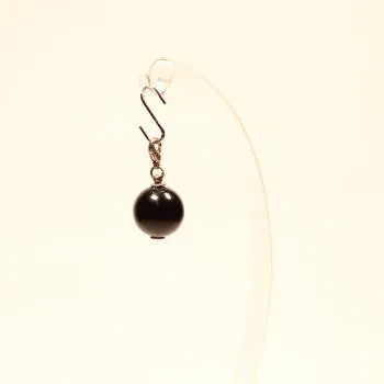 Charms Anhänger Kugel schwarz glänzend 2 cm Durchmesser - charms anhaenger kugel gross schwarz karabiner