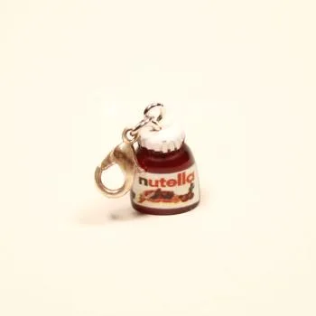 Charms Anhänger mini Nutella Glas braun - charms anhaenger nutella glas braun versilbert