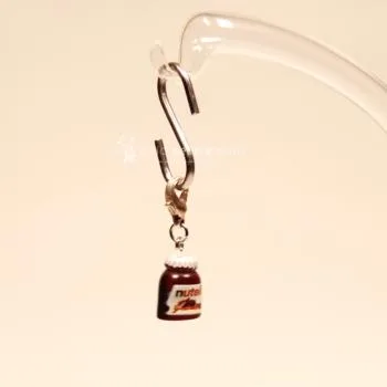Charms Anhänger mini Nutella Glas braun - charms anhaenger nutella glas braun versilbert