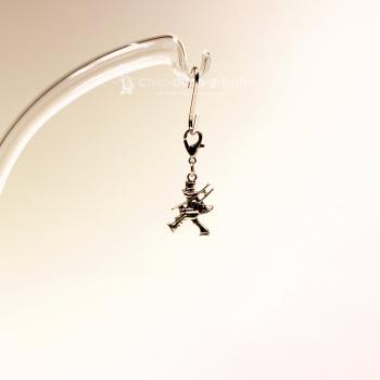 Charmsanhänger Schornsteinfeger versilbert mit Karabiner