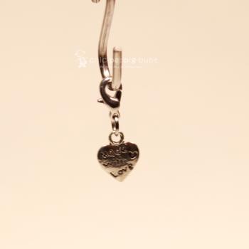 Charms Anhänger mini Herz `made with love` versilbert