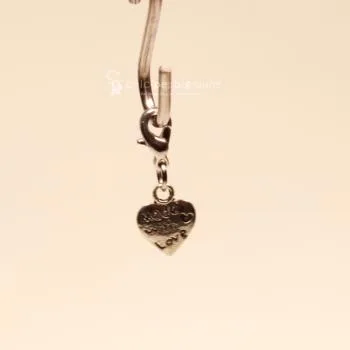 Charms Anhänger mini Herz `made with love` versilbert - charms anhaenger versilbert karabiner herz made with love