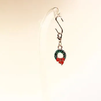 Charmsanhänger Weihnachten Kranz grün versilbert - charms anhaenger weihnachten Kranz gruen versilbert