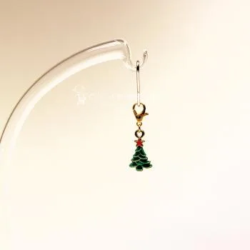 Charmsanhänger Weihnachten mini Baum grün - charms anhaenger weihnachten christbaum gruen mini vergoldet