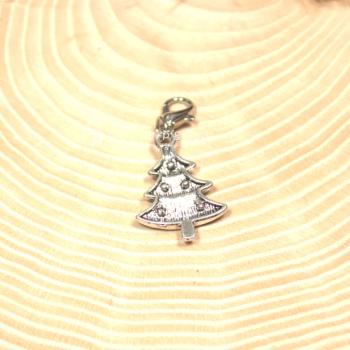 Charmsanhänger Weihnachten Baum grün versilbert