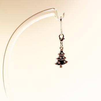 Charmsanhänger Weihnachten Baum grün versilbert