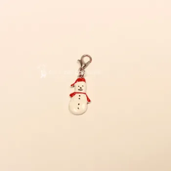Charmsanhänger Weihnachten Schneemann weiss versilbert - charms anhaenger weihnachten schneemann versilbert