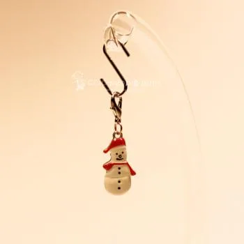 Charmsanhänger Weihnachten Schneemann weiss versilbert - charms anhaenger weihnachten schneemann versilbert