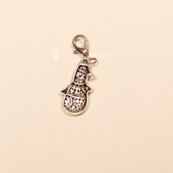 Charmsanhänger Weihnachten Schneemann weiss versilbert