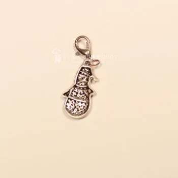 Charmsanhänger Weihnachten Schneemann weiss versilbert - charms anhaenger weihnachten schneemann versilbert