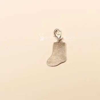 Charmsanhänger Weihnachten Nikolausstrumpf creme - charms anhaenger weihnachten schuh nikolaus socke versilbert