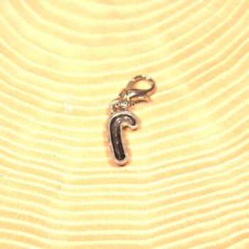 Charmsanhänger Weihnachten Zuckerstange rot-weiss versilbert