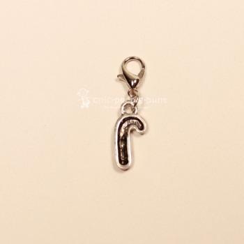 Charmsanhänger Weihnachten Zuckerstange rot-weiss versilbert