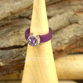 Damenring Swarovski - Kautschuk-Band - schmal - damenring kautschuk violett schmal