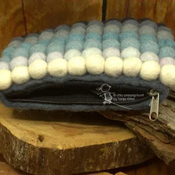 Bommel Mäppchen in grau