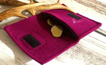 Filz-Geldbeutel Trachten klein bordeaux