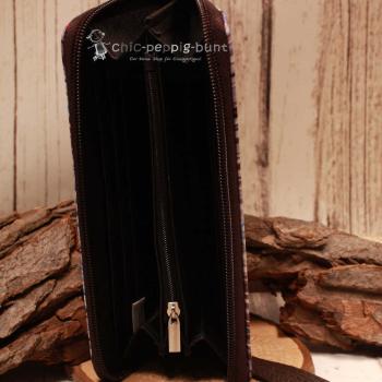 Geldbeutel gross Lebkuchenherz Kunstleder braun