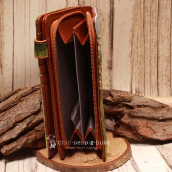 Geldbeutel gross - braun - Kunstleder - Pferd