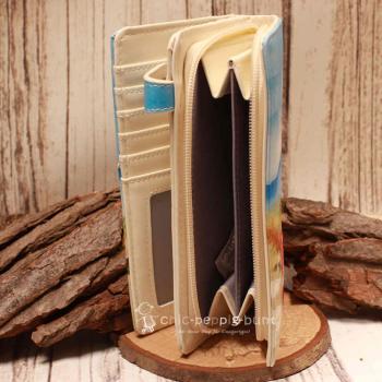 Geldbeutel gross - blau - Kunstleder - Strand Wegweiserschild