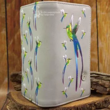 grosser Geldbeutel mit blauem Kohlibri